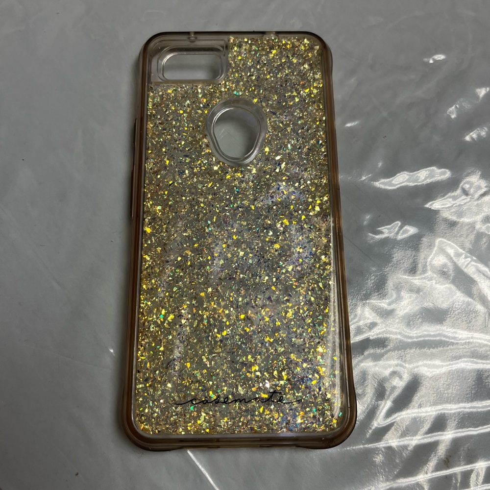 Google pixel 3a Gold glitter phone case